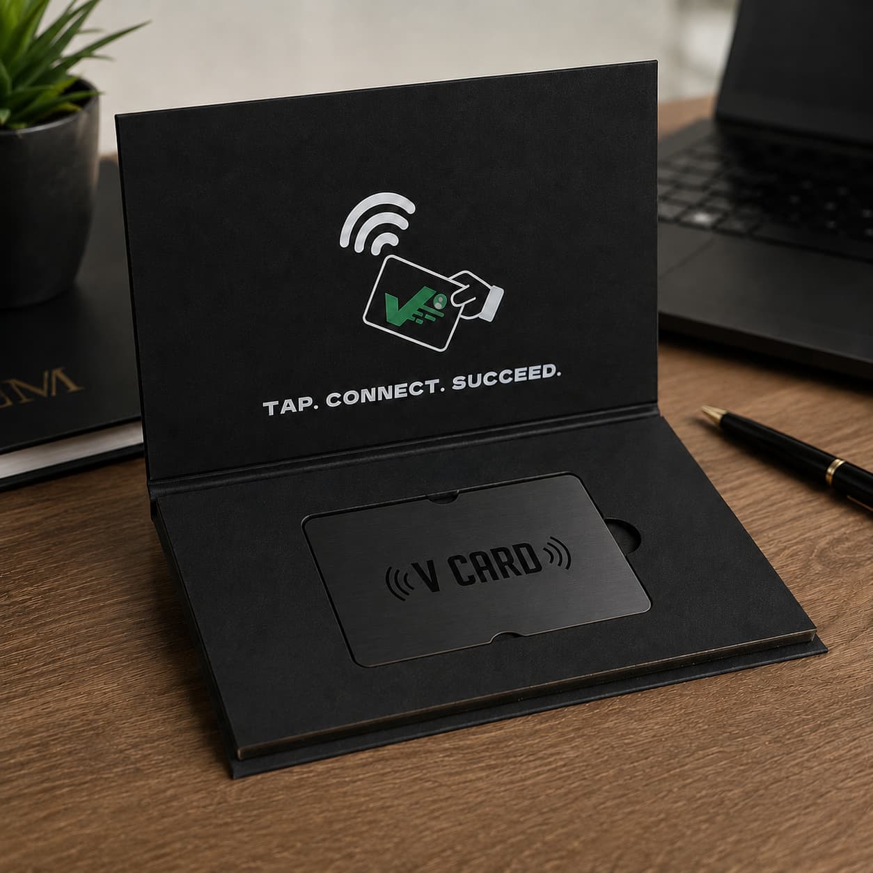Хибридна визитка - 3 цвята NFC с V CARD брандинг